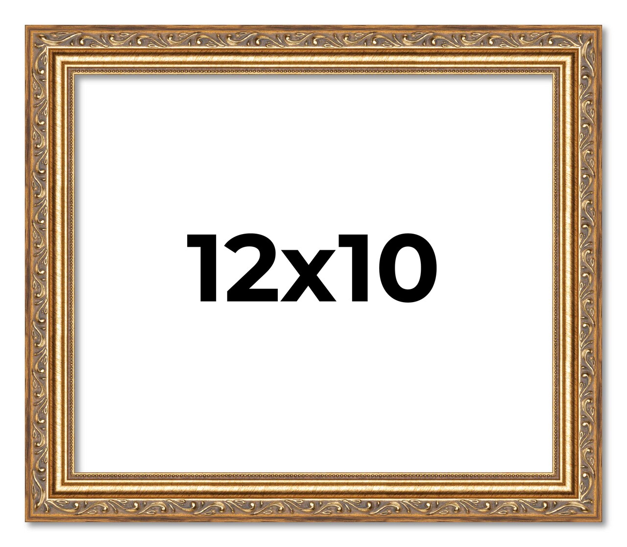 12x10 Solid Wood Antique Picture Frame with UV-Resistant Acrylic & Acid-Free Backing, Available in 4 Finishes: Bronze, Gold, Silver, and Gold with Black